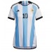 Argentina Lionel Messi #10 kläder Kvinnor VM 2022 Hemmatröja Kortärmad